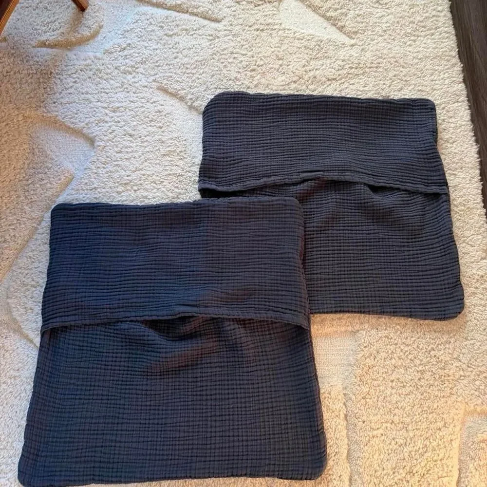 Parachute Home Organic Cloud Cotton Sham Set Set of 2 Charcoal Gray Standard